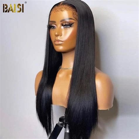 BAISI Perruque Naturelle En Lace Frontal Lisse En 100 Cheveux Humains