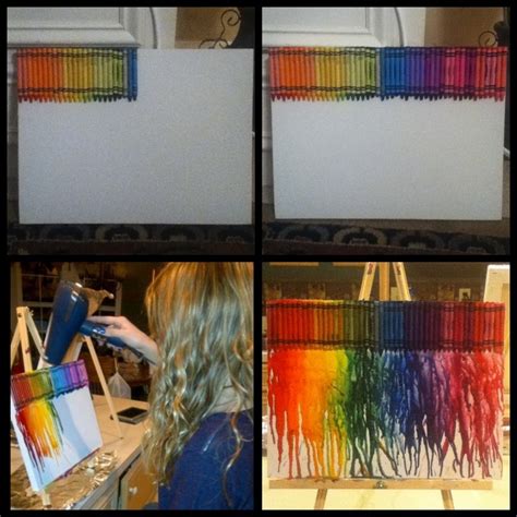 We Hot Glued Crayons And Melted Them With A Hair Dryer Easy And Fun Arts And Crafts Crafts