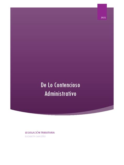 El Proceso Contencioso Administrativo Pdf Demanda Judicial Ley Procesal