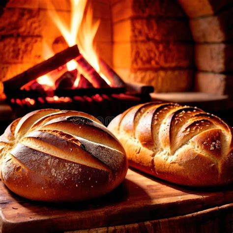 Artesenal Resh Baked Bread From Traditional Old Fashioned Wood Fired