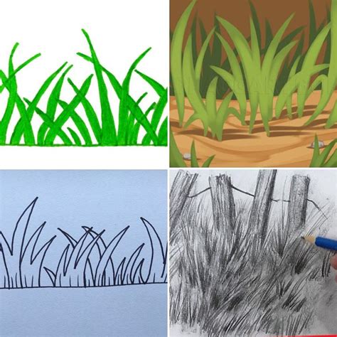 25 Easy Grass Drawing Ideas How To Draw Grass Blitsy