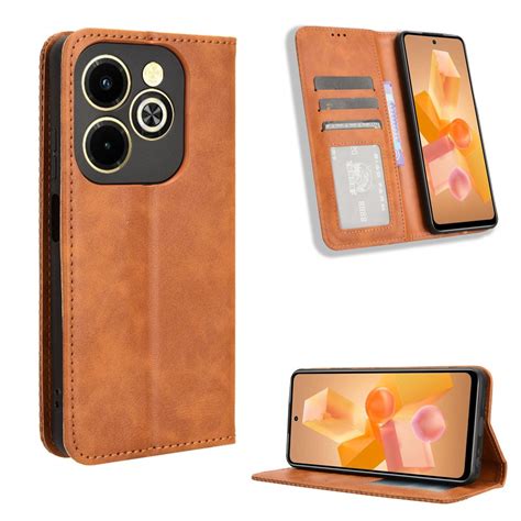 Casing Infinix Hot I G X B Vintage Flip Cover Magnetic Business Wallet Case Pu Leather