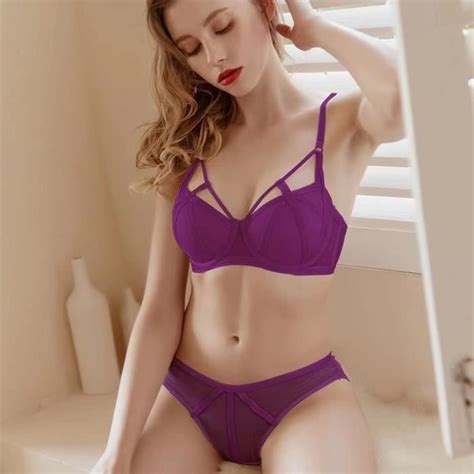 Ensemble Lingerie Femme Lace Violet Maintien Parfait Et Effet Rehaussant Violet