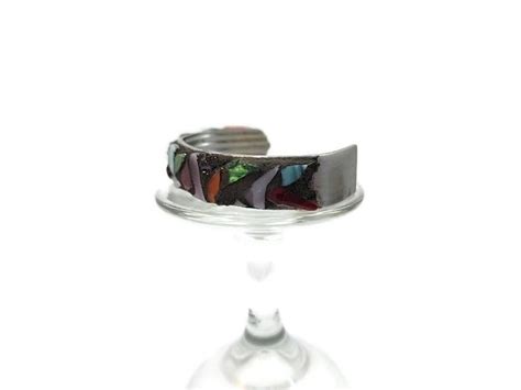 Mosaic Stained Glass Bracelet Cuff Metal Fashion Jewelry - Etsy