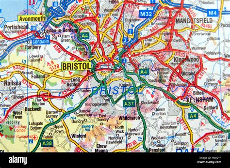 road map bristol england stock photo alamy