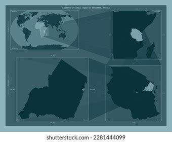 Tanga Region Tanzania Diagram Showing Location Stock Illustration