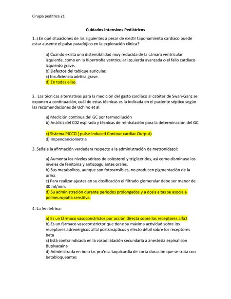 Examen 29 Agosto Preguntas Y Respuestas Cirugia Peditrica 21