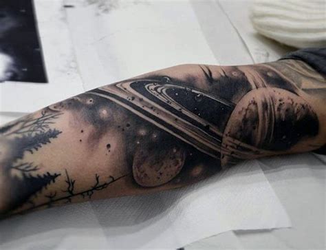 space tattoo ideas black  white