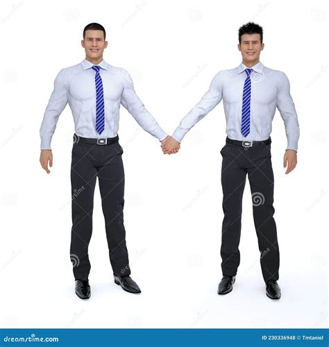 D Render A Couple Of Guy Who Has Same Sex Relationship Support Lgbt Stock Illustration