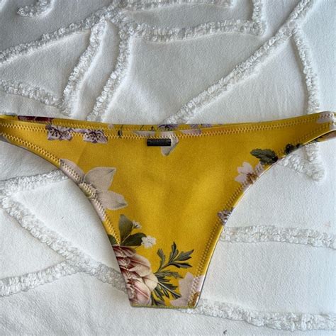 Triangl Swimwear Swim Yellow Floral Triangl Bikini Bottom Cheeky