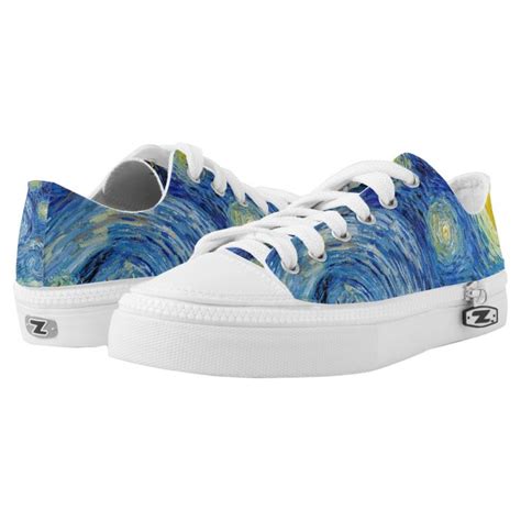 Vincent Van Gogh Starry Night Vintage Fine Art Low Top Sneakers