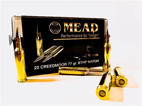 Mead 22 Creedmoor 77gr Bthp Match 20 Rounds New Brass Mead Industries Inc