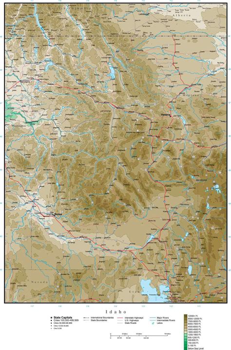 Idaho Rivers Names Map
