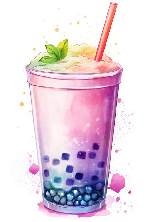 Premium AI Image | rainbow color bubble tea