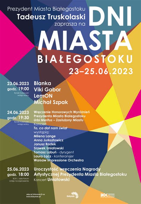 Dni Miasta Białegostoku 2023 Program Kulturalne Media