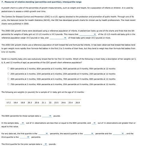 Solved A growth chart is a plot of the percentiles of | Chegg.com