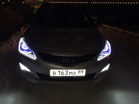 Замена ламп ДХО на линзовые диоды — Hyundai Solaris (1G), 1,6 л, 2014 ...
