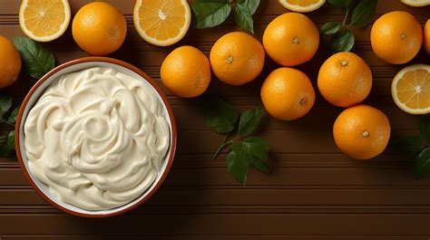 Premium AI Image | Orange whipped cream smoothie breakfast