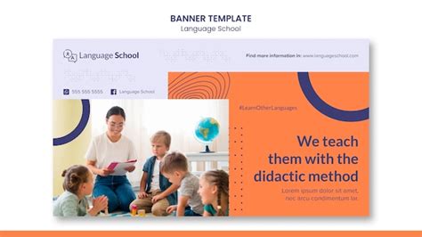 Plantilla De Banner Horizontal Para Escuela De Idiomas Archivo Psd Gratis