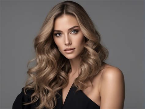 Premium AI Image Soft Sensuality Photo Shoot With A Deep Blonde Beauty With Dark Grey Background