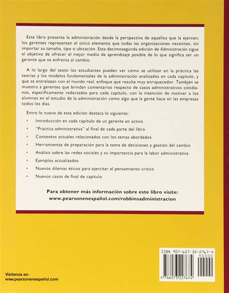 Libro Administraci N Robbins Coulter 12 Edici N 30 00 9
