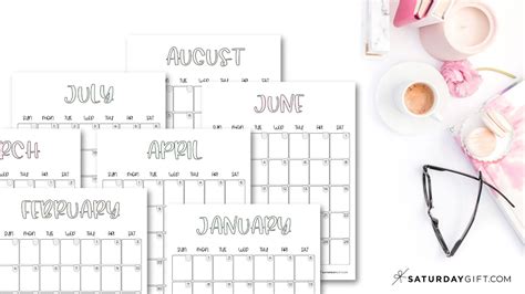 Cute Calendar Template 2024 Free Aesthetic Printables