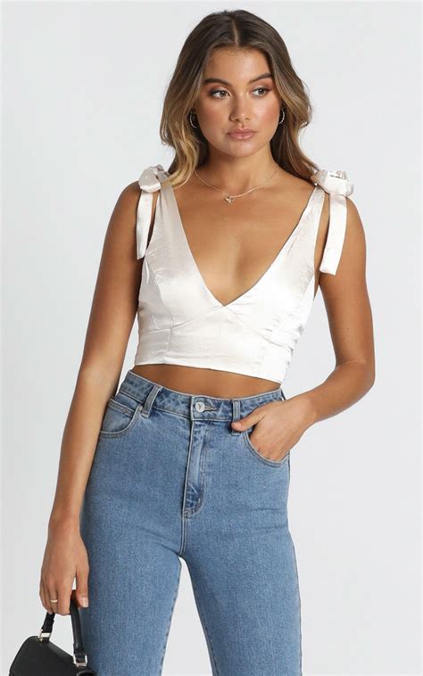 Lioness Escape Artist Crop Top In Champagne Showpo Usa