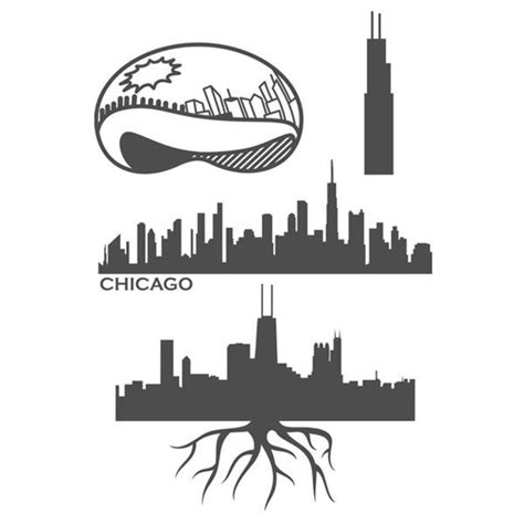 Chicago The Bean Designs Pack Cuttable Svg Dxf Eps By Cuttablesvg