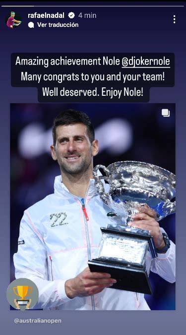 Rafael Nadal Sends Congratulatory Message To Novak Djokovic After