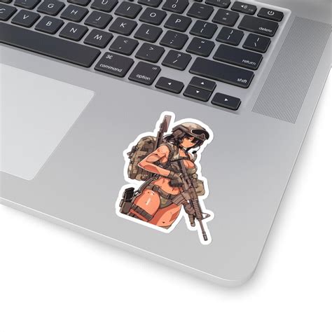 Sexy Military Tactical Operator Bikini Waifu Pinup Rifle Girl Kiss Cut Sticker EBay