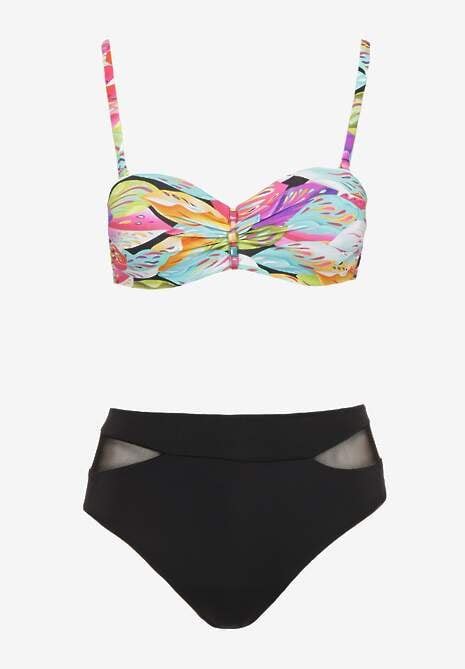 Czarno R Owe Bikini Majtki Typu Figi I Biustonosz W Abstrakcyjny Motyw Anitlle Renee