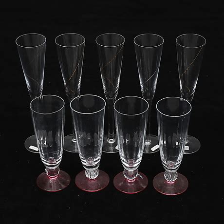 CHAMPAGNEGLAS 9 St Bl A Line Anna Ehrner Kosta Boda Glas