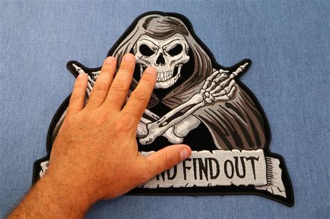 Skull Reaper Fuck Around Find Out Patch Large Skull Patches For Biker Jackets By Ivamis Patches