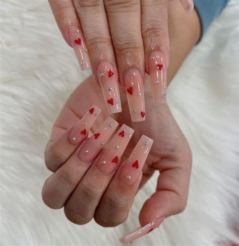 Glam Nail Art Designs For Valentine S Day Nude Pink Nails With