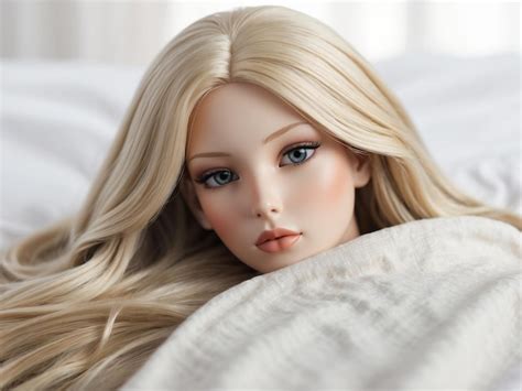A Doll With Blonde Hair Laying In A Bed Premium AI Generated Image