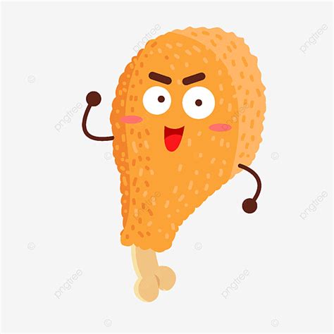 Fried Chicken Leg Vector Hd PNG Images Cartoon Fast Food People Cute