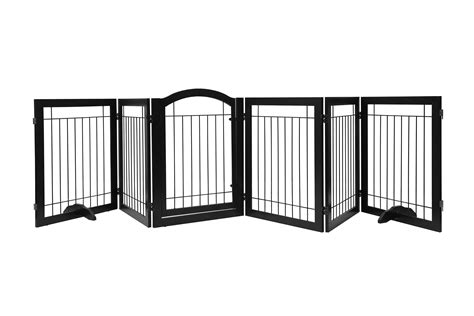 PAWLAND 144-inch Extra Wide 30-inches Tall Dog gate with Door Walk ...