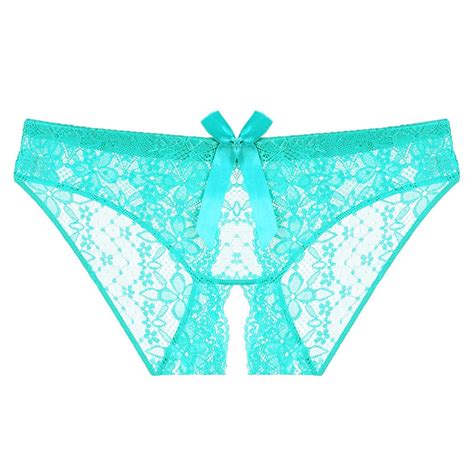 Odeerbi Women S Lace Crotchless Panties Valentine S Day Sexy Underwear Lace Bow Bikini