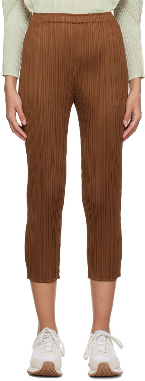 Brown Monthly Colors February Trousers By Pleats Please Issey Miyake On