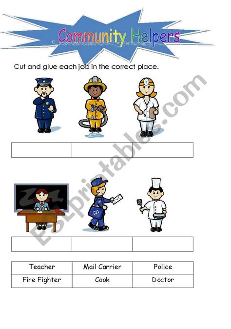 Community Helpers Esl Worksheet By Skittles