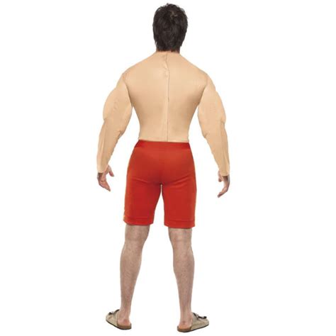 Baywatch Lifeguard Costume With Muscle Chest Cracker Jack Costumes