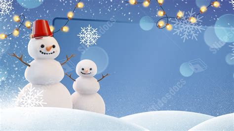 Snowman Happy Playing Snow Powerpoint Background For Free Download - Slidesdocs