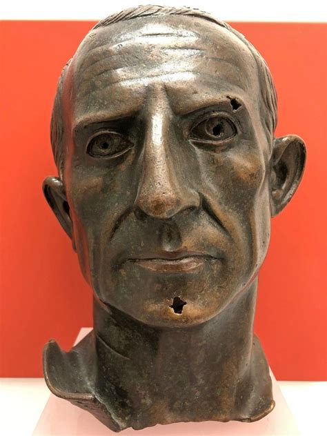 Roman Bronze Head From A Full Length Honorary Statue Depicting A Roman