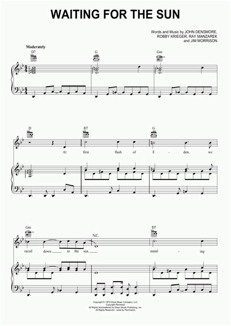 Waiting For The Sun Piano Sheet Music | OnlinePianist