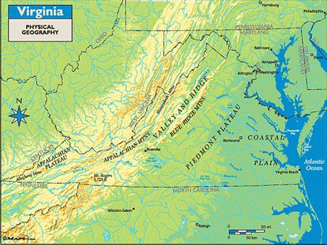 Geographical Map Of Virginia | Virginia Map