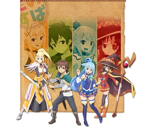 Megumin Aqua Konosuba Satō Kazuma Kono Subarashii Sekai Ni