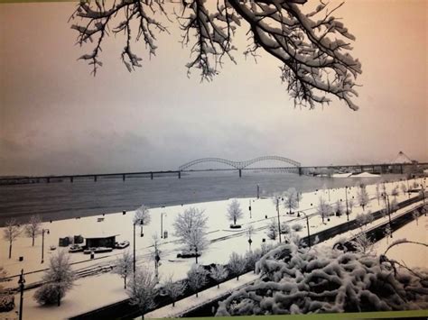 Snow And The Memphis Bridge Memphis Bridge Riverside Drive Memphis