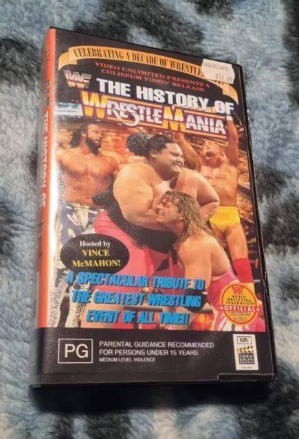 The History Of Wrestlemania Vhs Wwf Wwe Macho Hogan Studd Andre