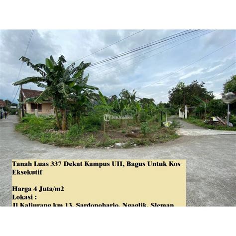 Jual Tanah Luas 337 Dekat Kampus UII Bagus Untuk Kos Eksekutif Di