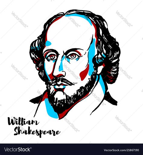 William Shakespeare Royalty Free Vector Image Vectorstock